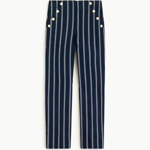 NWT J. Crew Marlee Sailor Navy Striped Pant 4